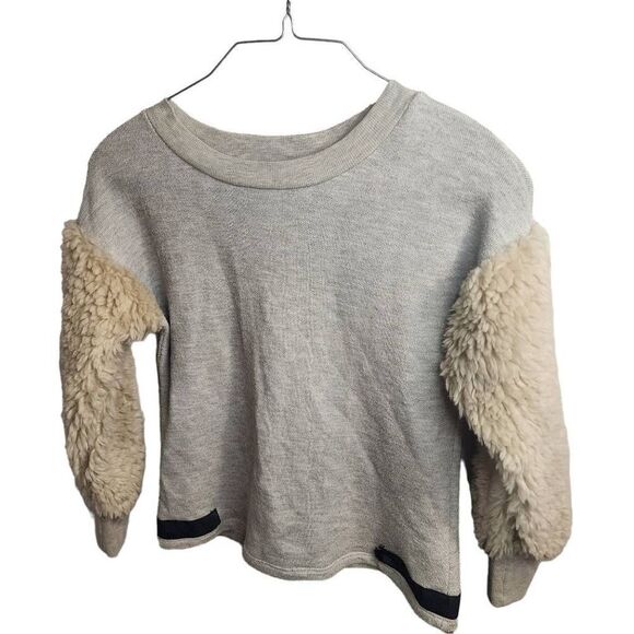 Anthropologie Amadi Shearling Sleeve Pullover Top Size Medium - Picture 4 of 14